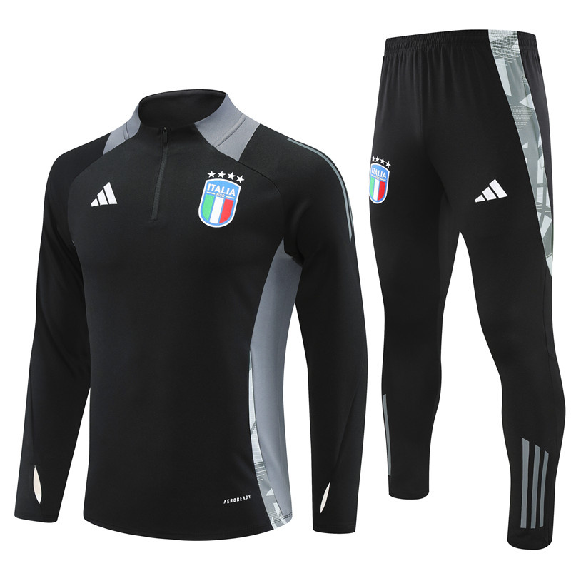 AAA Quality Italy 24/25 Tracksuit - Black/Grey